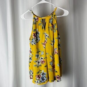 Blue Rain Yellow Floral Halter Camisole